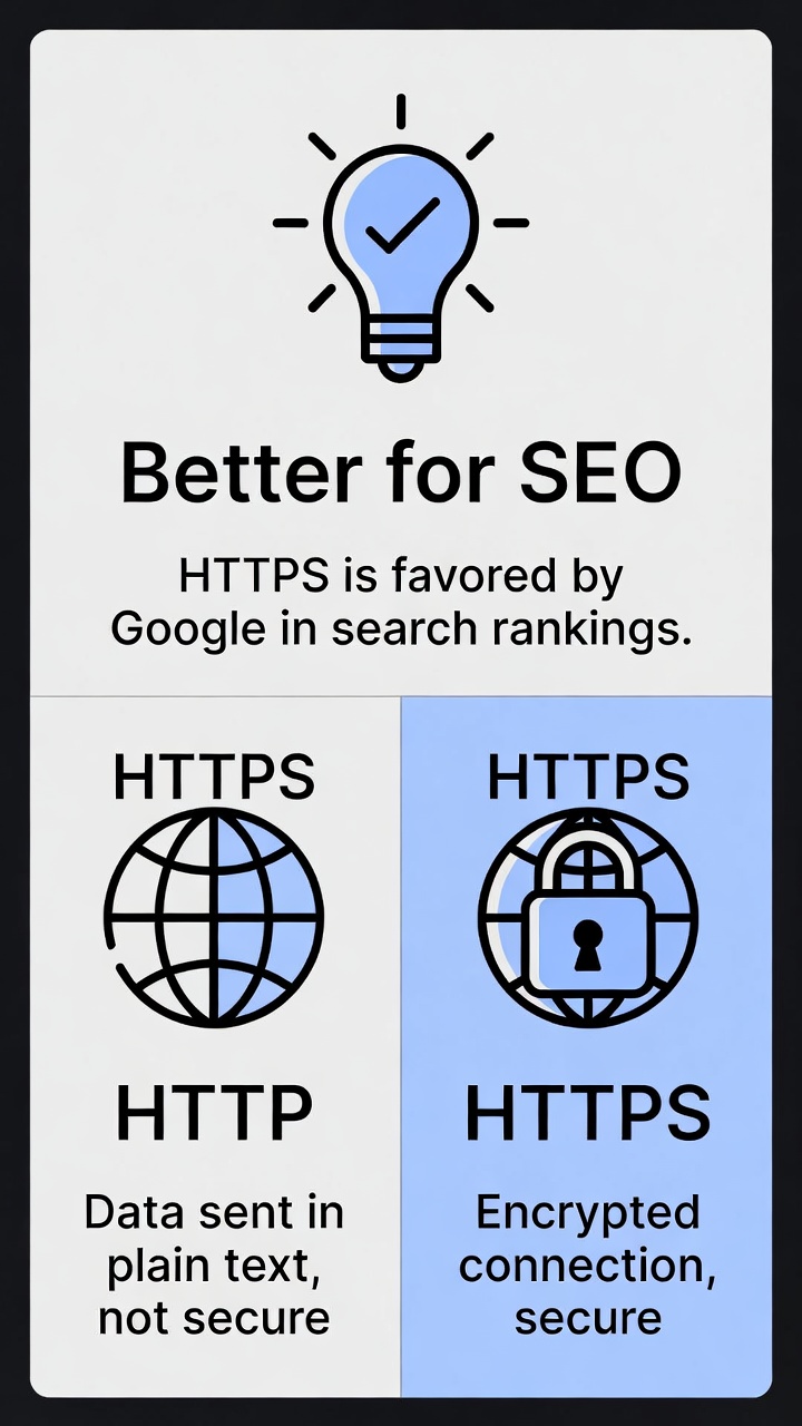 SEO açısından HTTP ve HTTPS farkı ve web sitesi güvenliği.