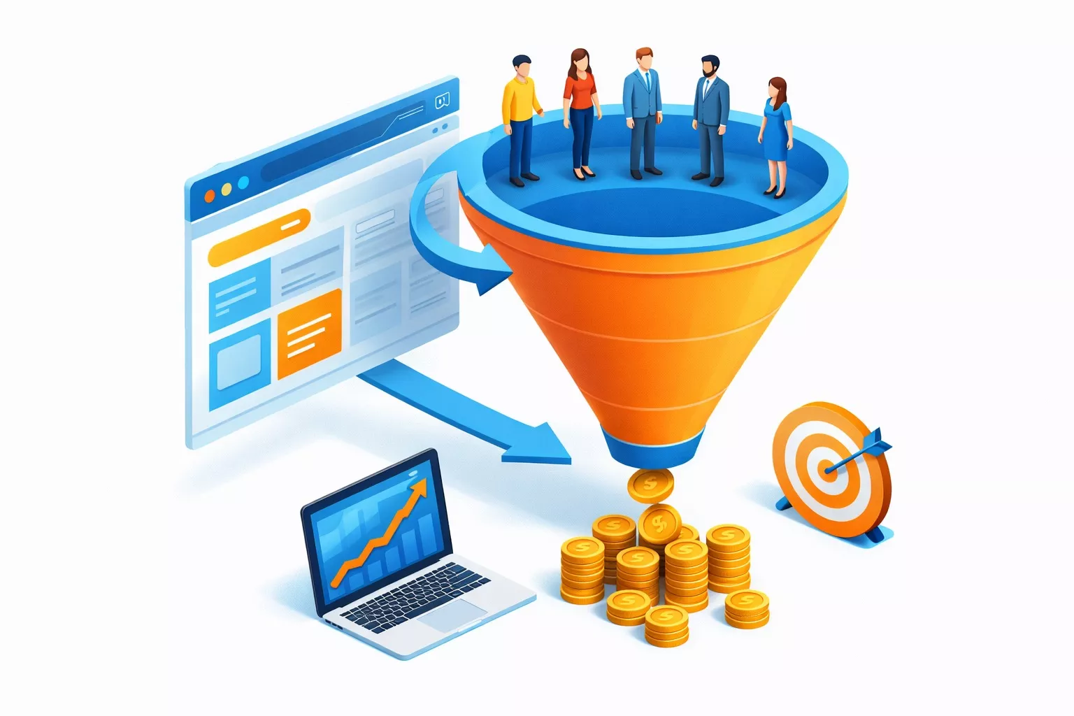 Web sitesi satış dönüşüm hunisi ve stratejik optimizasyon