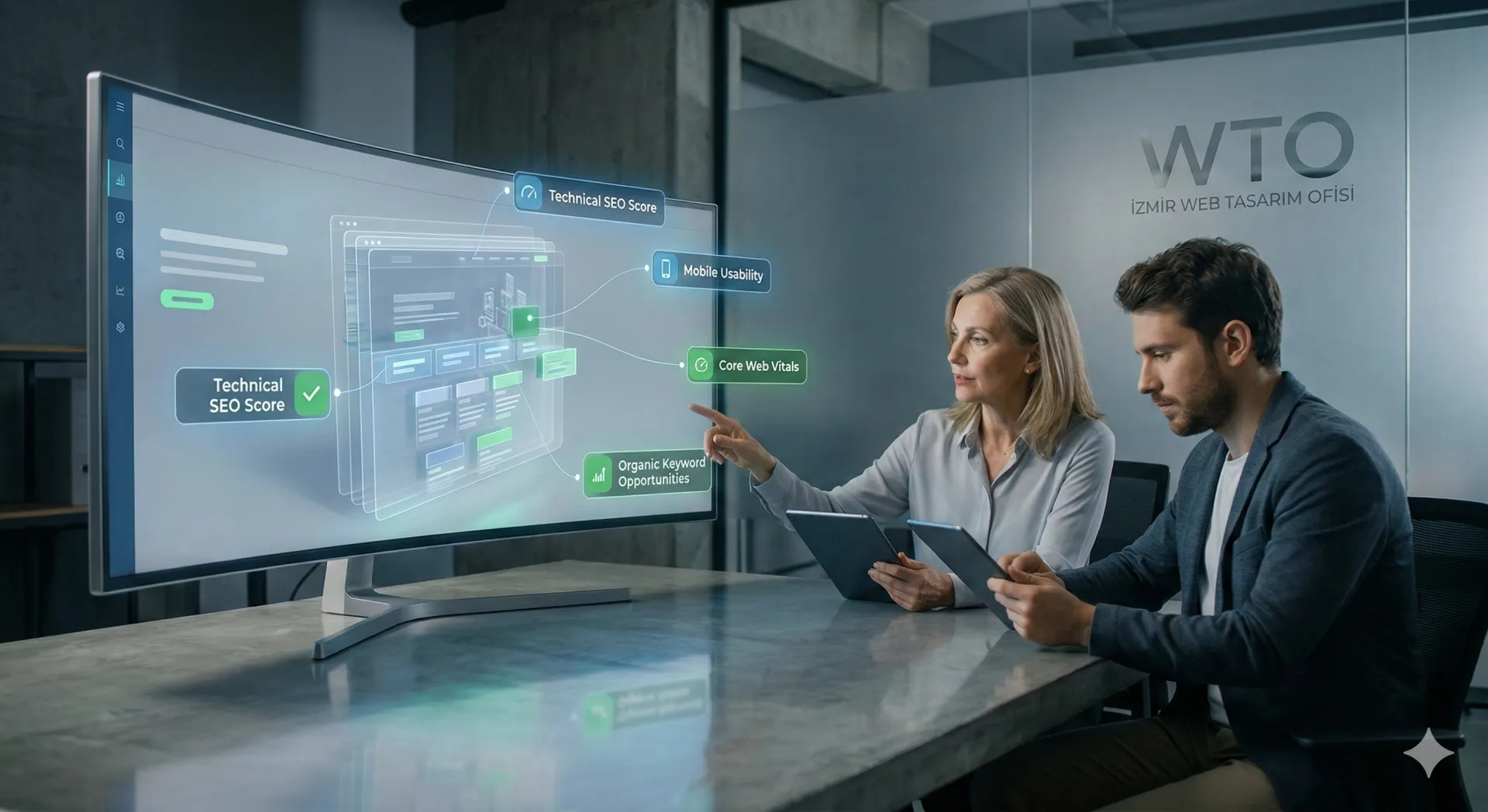 İzmir Web Tasarım Ofisi (WTO) uzman ekibi tarafından yapılan ücretsiz teknik SEO ve performans analizi süreci.