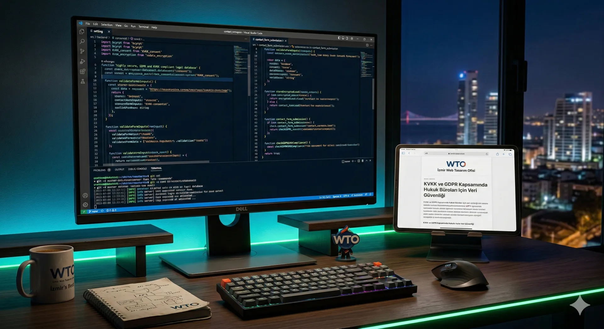 Hukuk büroları için müvekkil veri gizliliği sağlayan, KVKK uyumlu şifreli iletişim formu ve veri tabanı kodlama süreci.