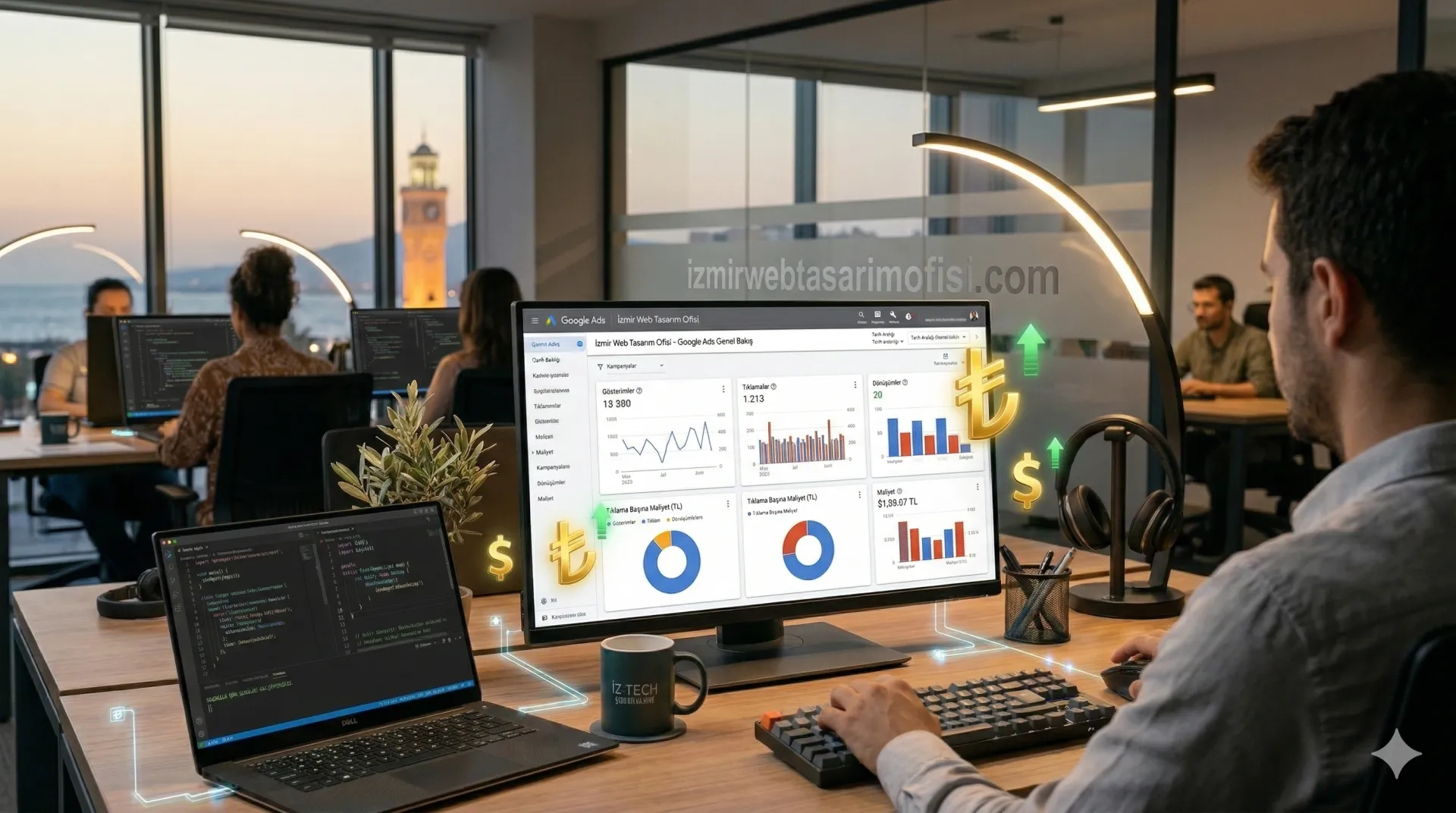 Google reklamlarında tıklama başına maliyet (TBM) hesaplama infografiği.