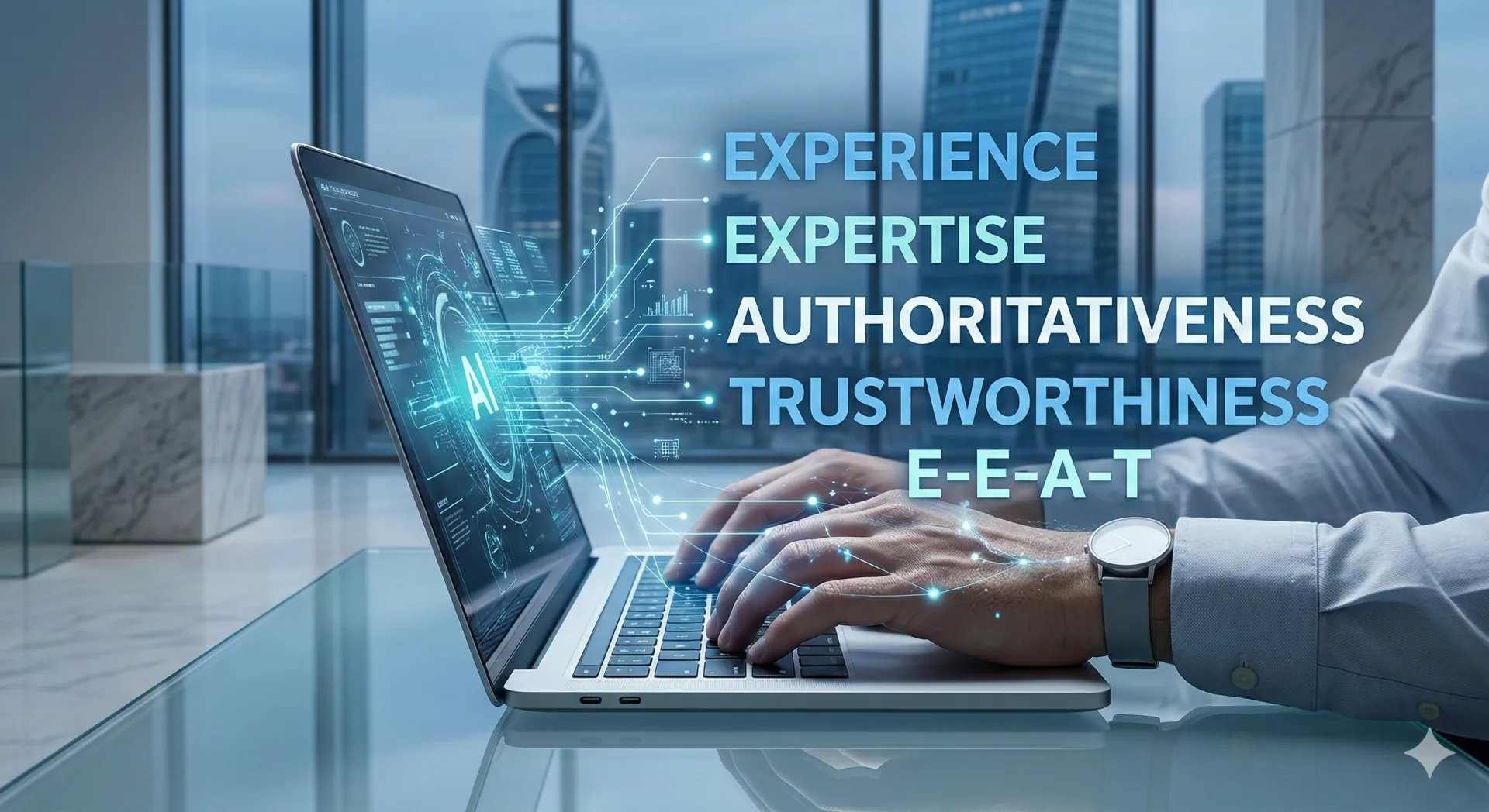 Yapay zeka dönemi arama motoru optimizasyonu ve E-E-A-T içerik stratejisi.