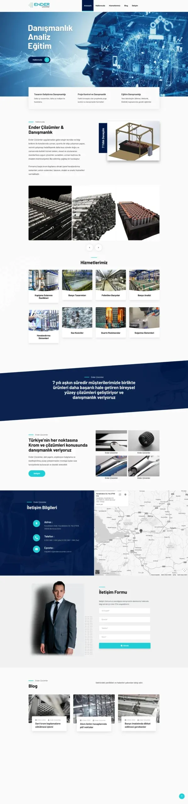 Bornova İzmir Krom Kaplama & Yüzey İşleme Danışmanlık Firması için Kurumsal Web Tasarım