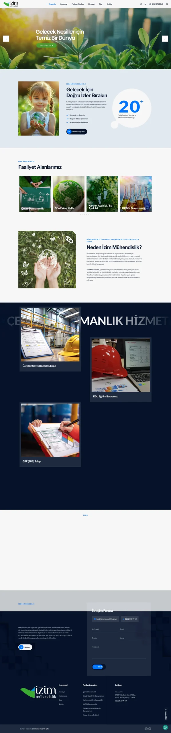 İzmir Çevre Danışmanlık & Sürdürülebilirlik Mühendislik Firması için Kurumsal Web Tasarım