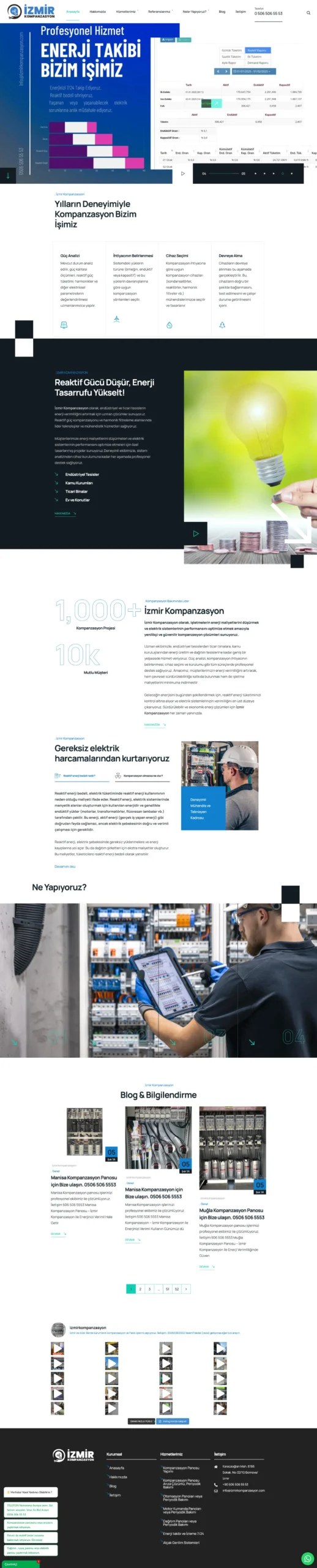 İzmir Elektrik & Kompanzasyon Firması için Kurumsal Web Tasarım