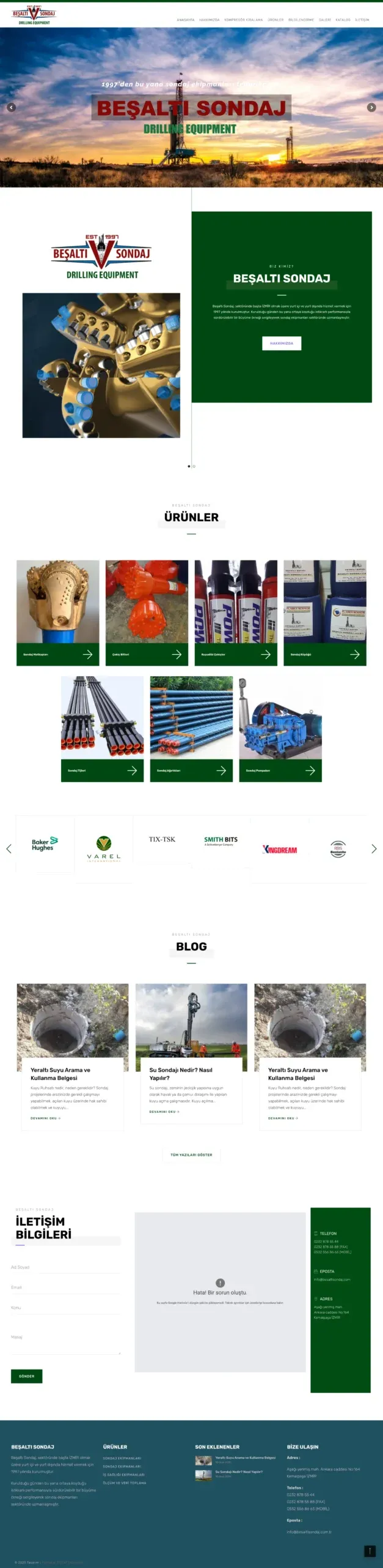 Kemalpaşa İzmir Sondaj Ekipmanları Firması için Ürün Kataloglu Kurumsal Web Tasarım