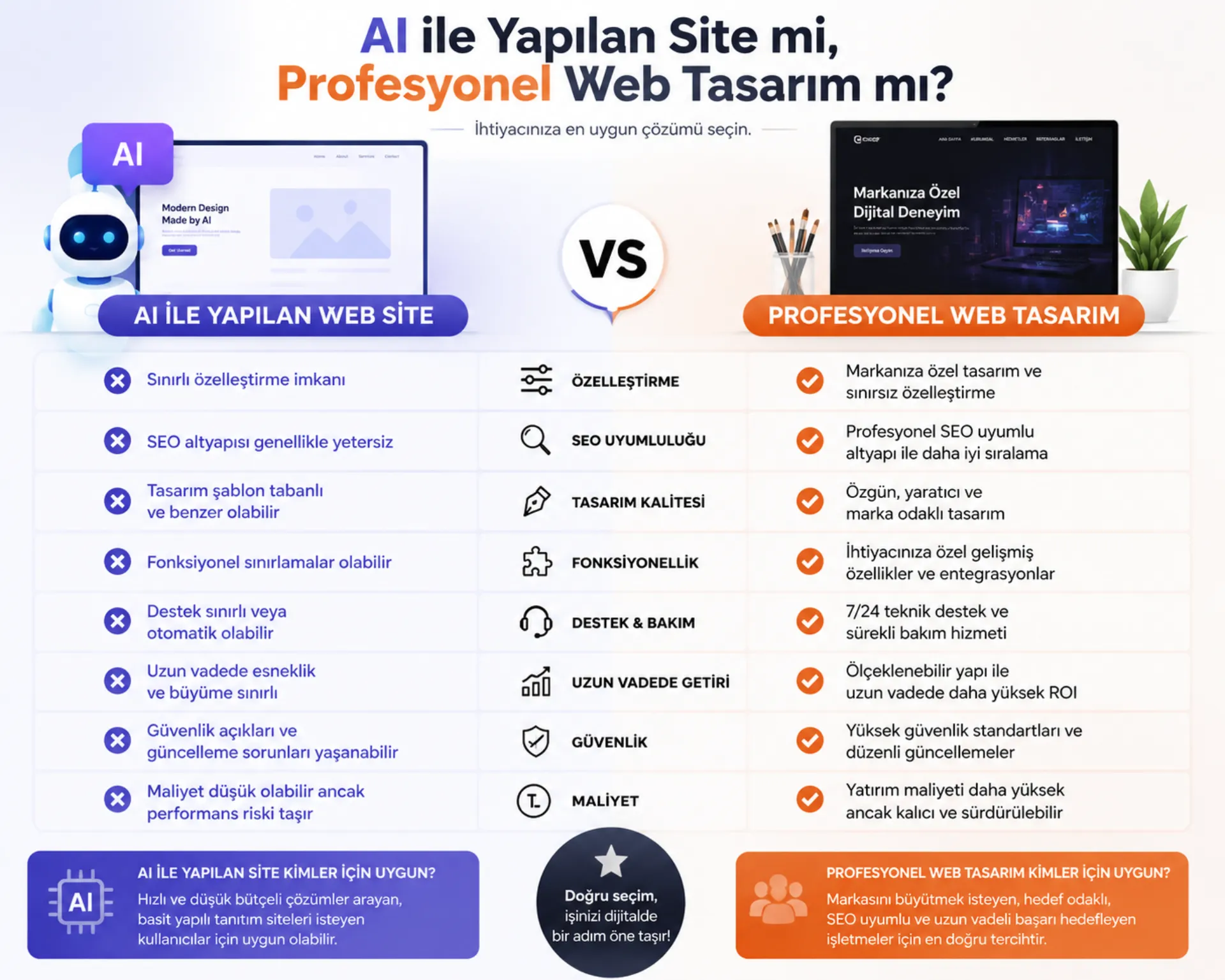 AI ile Yapılan Site mi, Profesyonel Web Tasarım mı
