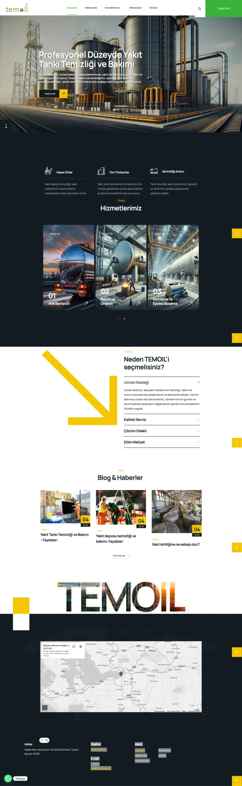 Bayraklı İzmir Akaryakıt Tank Temizliği & Bakım Firması için Hizmet Odaklı Kurumsal Web Tasarım