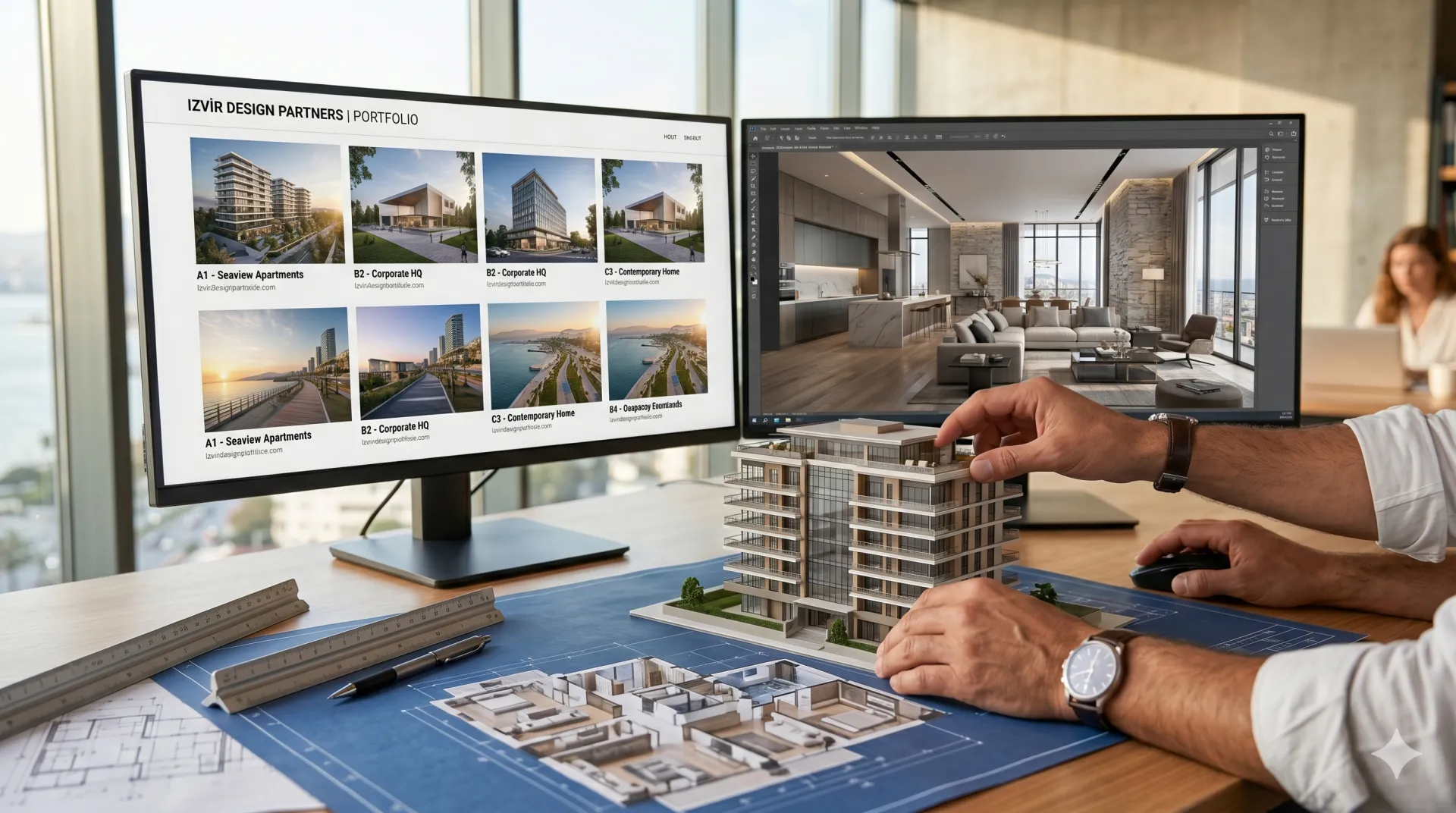 İzmir mimarlık iç mimarlık ofisi web sitesi proje portföyü galerisi ve çok dilli altyapı ekran görüntüsü