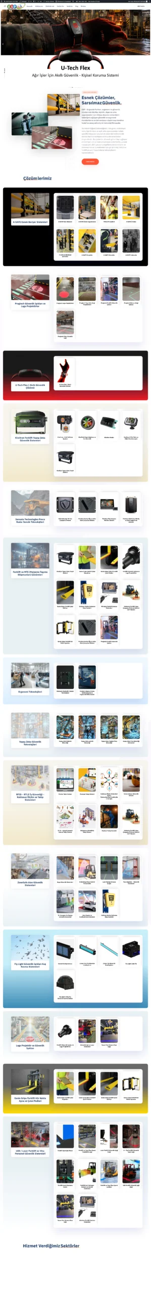 İzmit Kocaeli Endüstriyel Güvenlik & Ergonomi Teknolojileri Firması için Ürün Kataloglu Kurumsal Web Tasarım