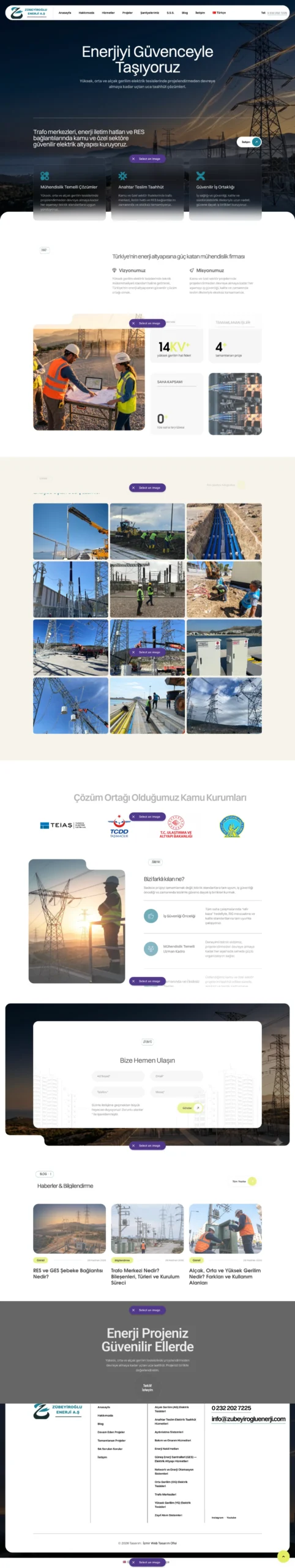 İzmir elektrik altyapı yüksek gerilim taahhüt firması kurumsal web tasarım ekran görüntüsü